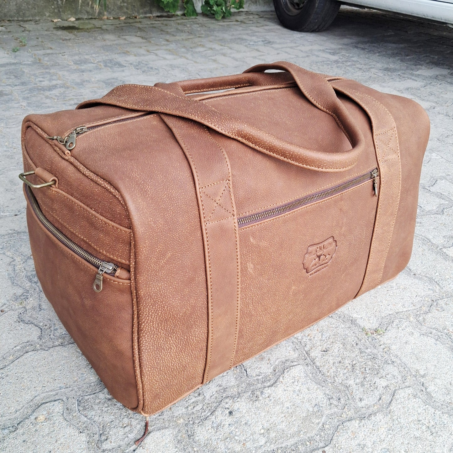 Masai leather travel bags