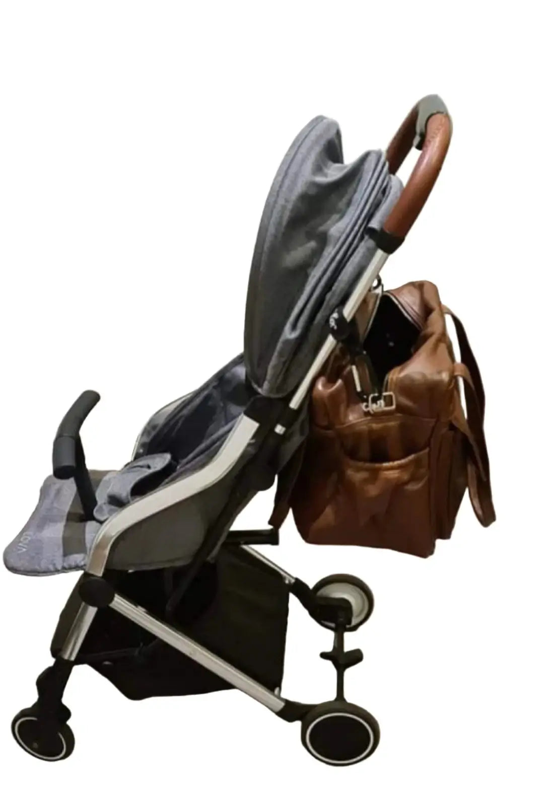 Baby nappy bags on the pram- Cape Masai leather