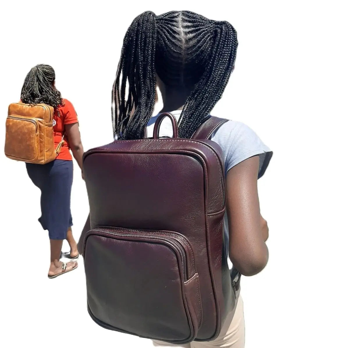 Everyday Laptop backpacks 14 in dark tan from Cape Masai Leather