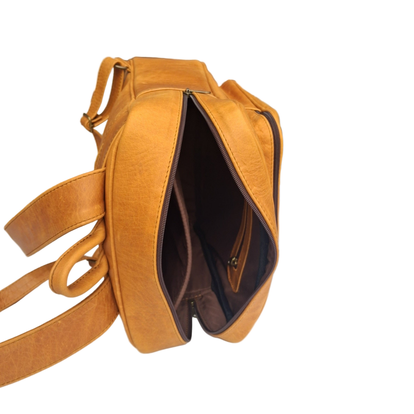Everyday Laptop backpacks 15 inches diesel toffee tan made by Cape Masai Leather