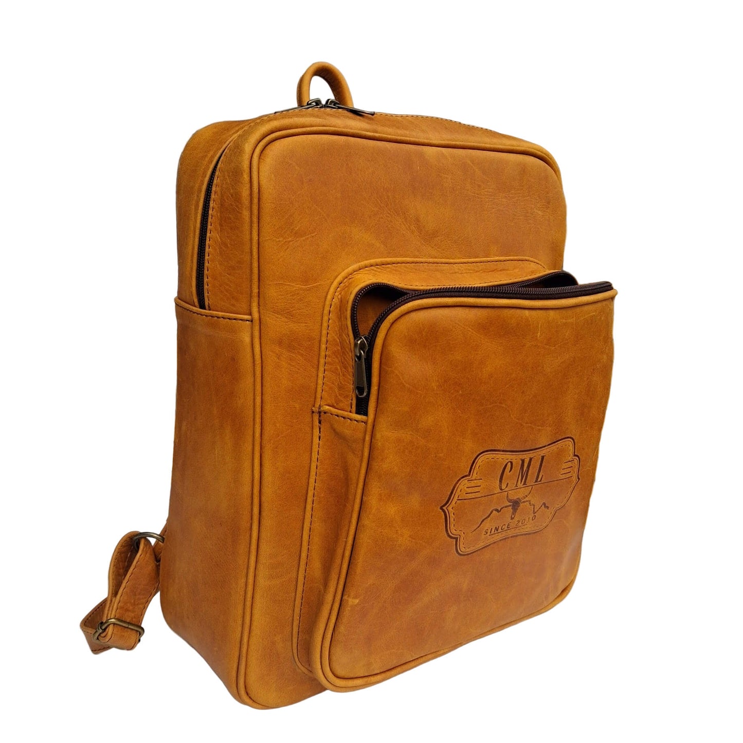 Everyday Laptop backpacks 15 inches in toffee tan colour with CML log