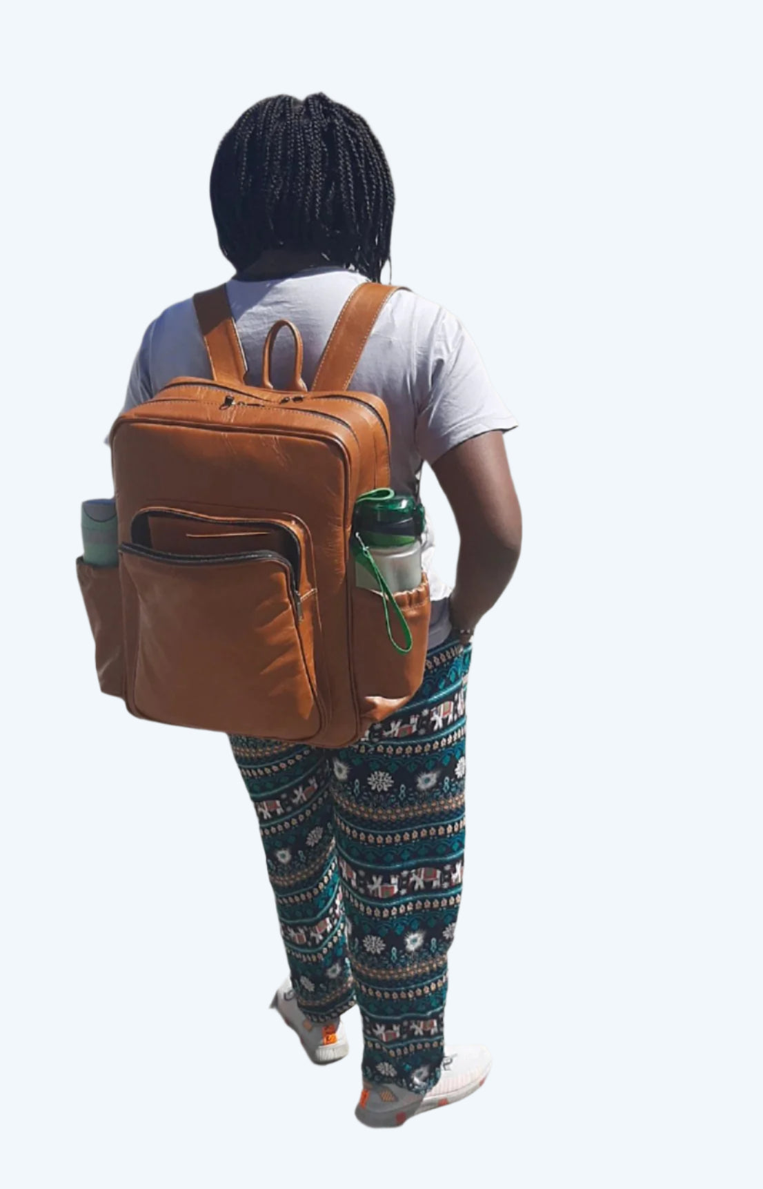 Everyday school Laptop backpacks in light tan colour with side pockets