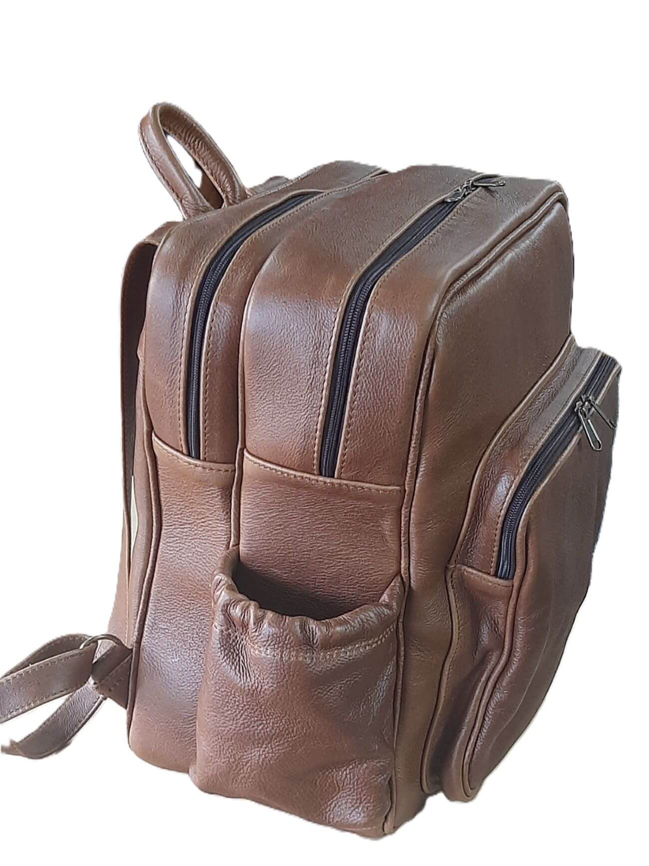 Everyday school Laptop backpacks in pecan tan with side pockets