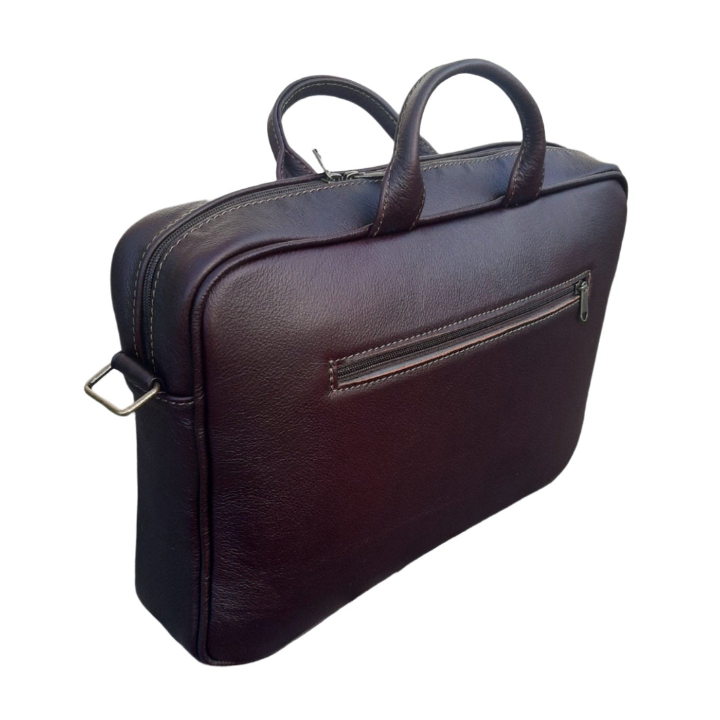 Iconic 14 inches laptop briefcase 
 in Dark tan from Cape Masai Leather Shop