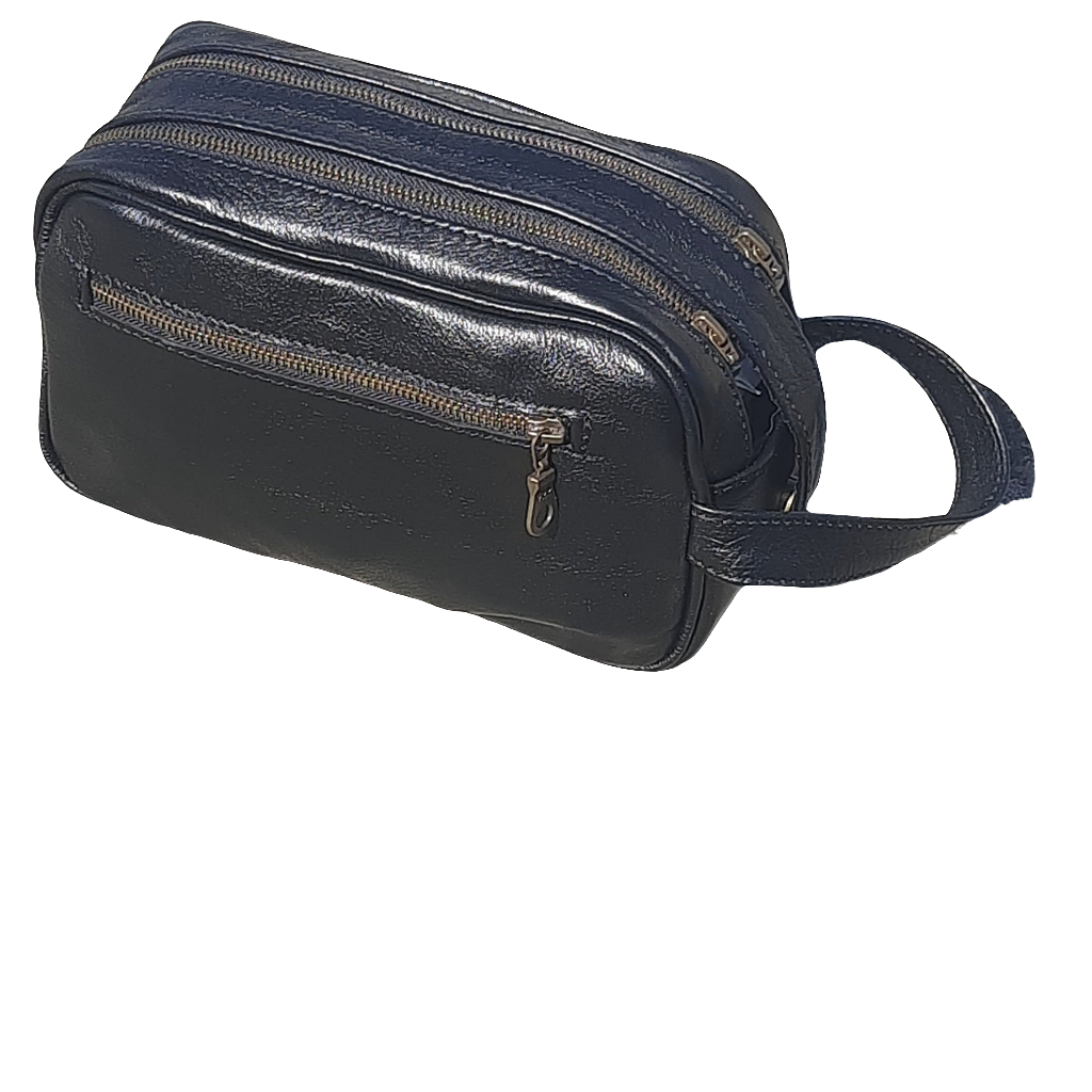 J boy toiletry bag in black by Cape Masai leather