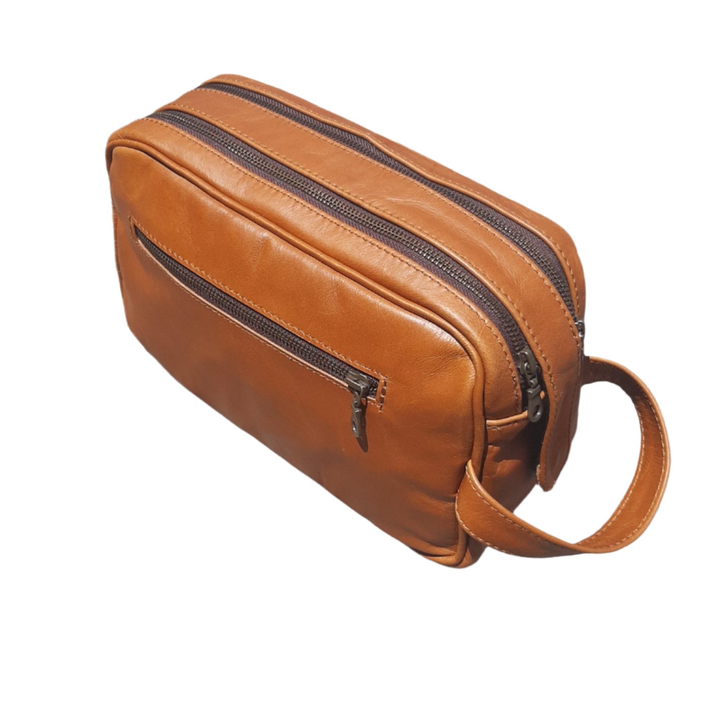 J boy toiletry bag in light tan by Cape Masai leather