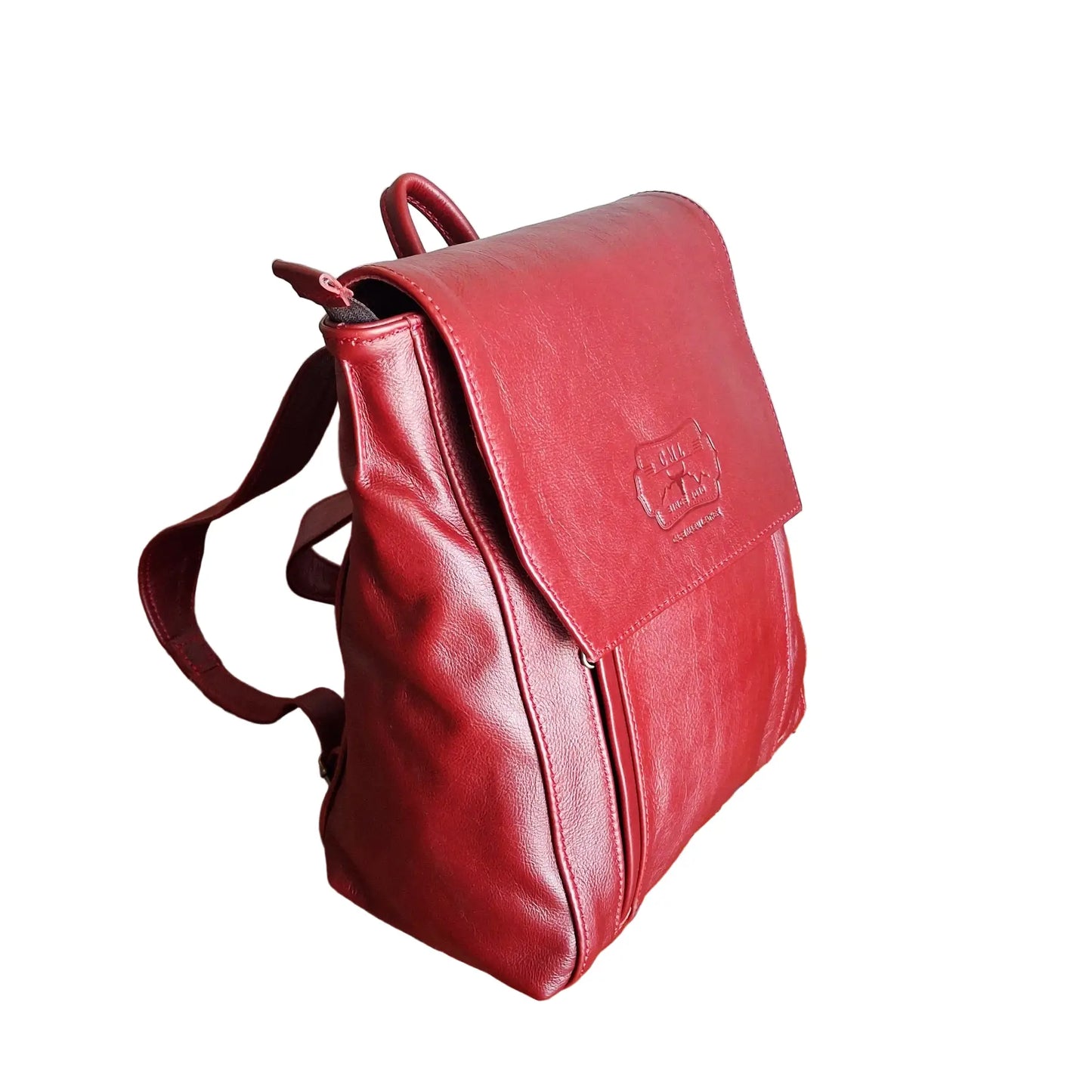 Red Lady's craft backpacks on a white background