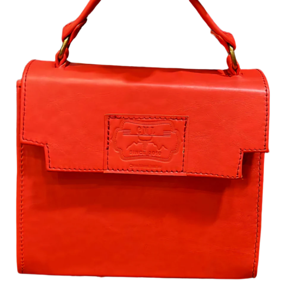 Lawrene designer handbag in orange colour