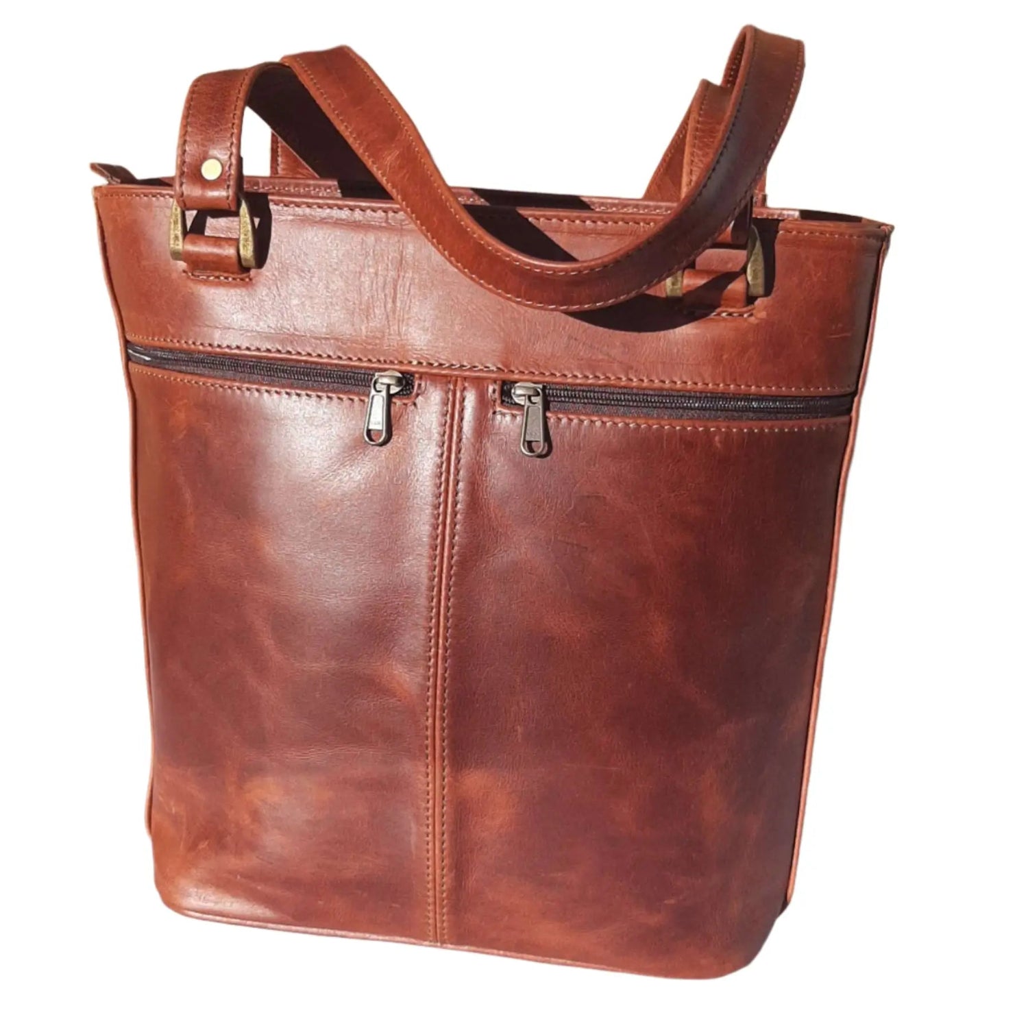 Lorex leather handbags in pitstop cigar colour by Cape Masai Leather