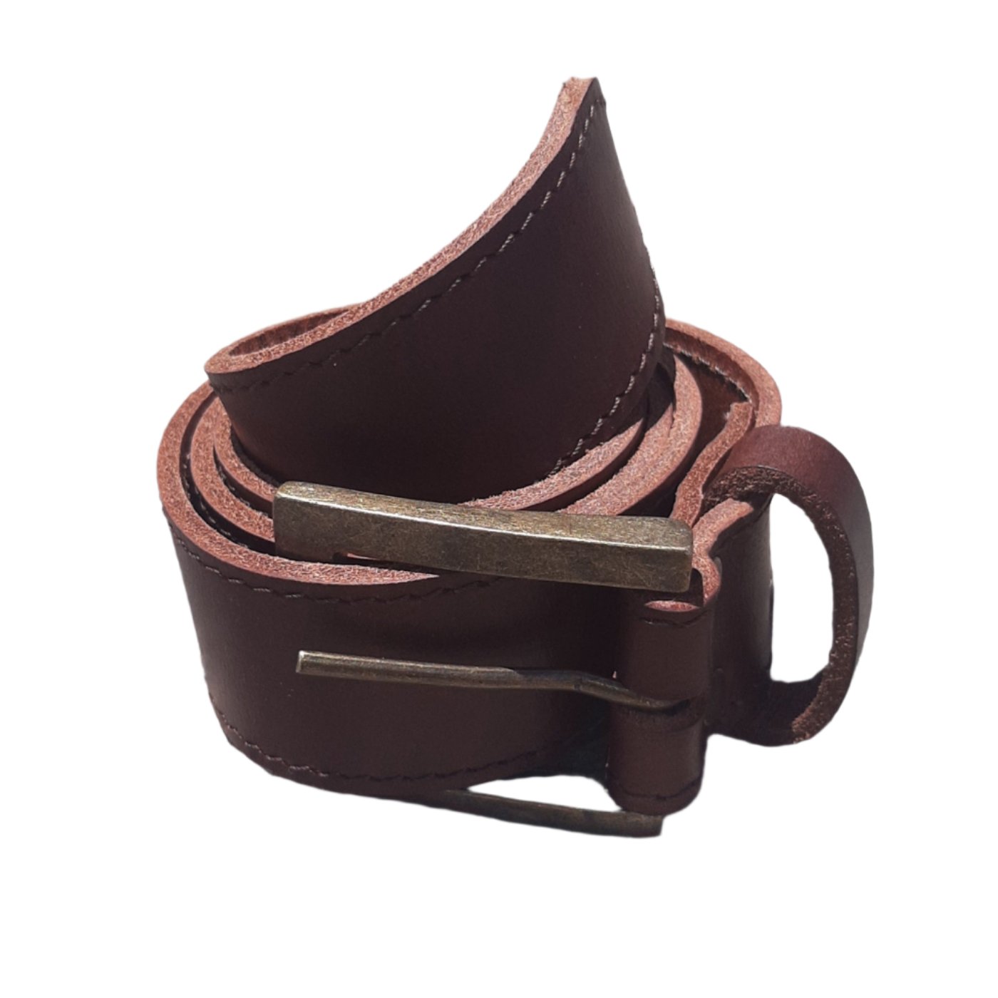 Masai genuine leather belts in Nickle tin /Dark tan colour