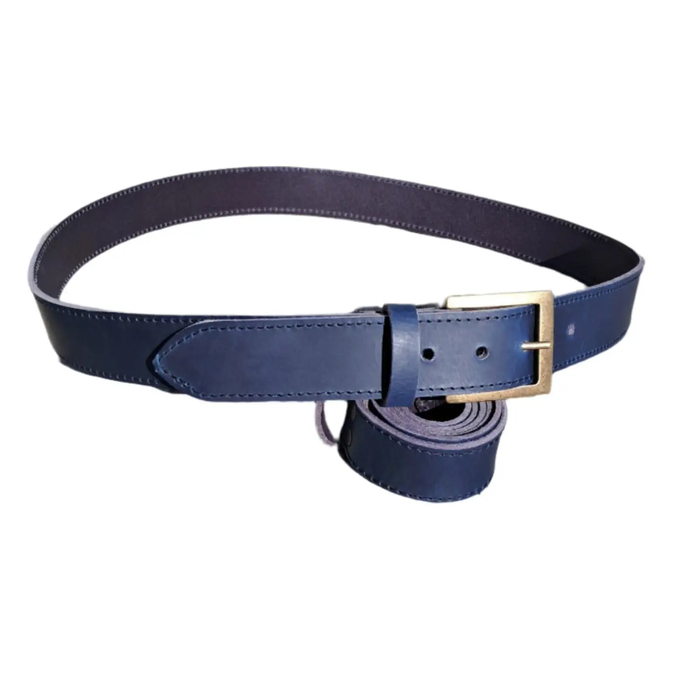 Cape Masai leather office wear belt dark blue
