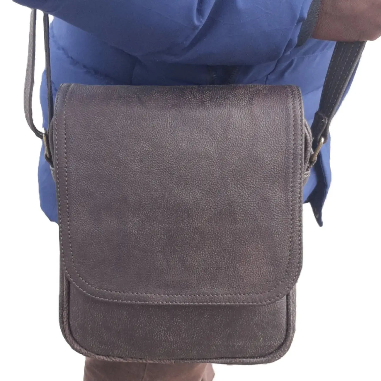 A gentle man a beautiful crossbody messenger bag with flap from Cape Masai leather in Cape Tow