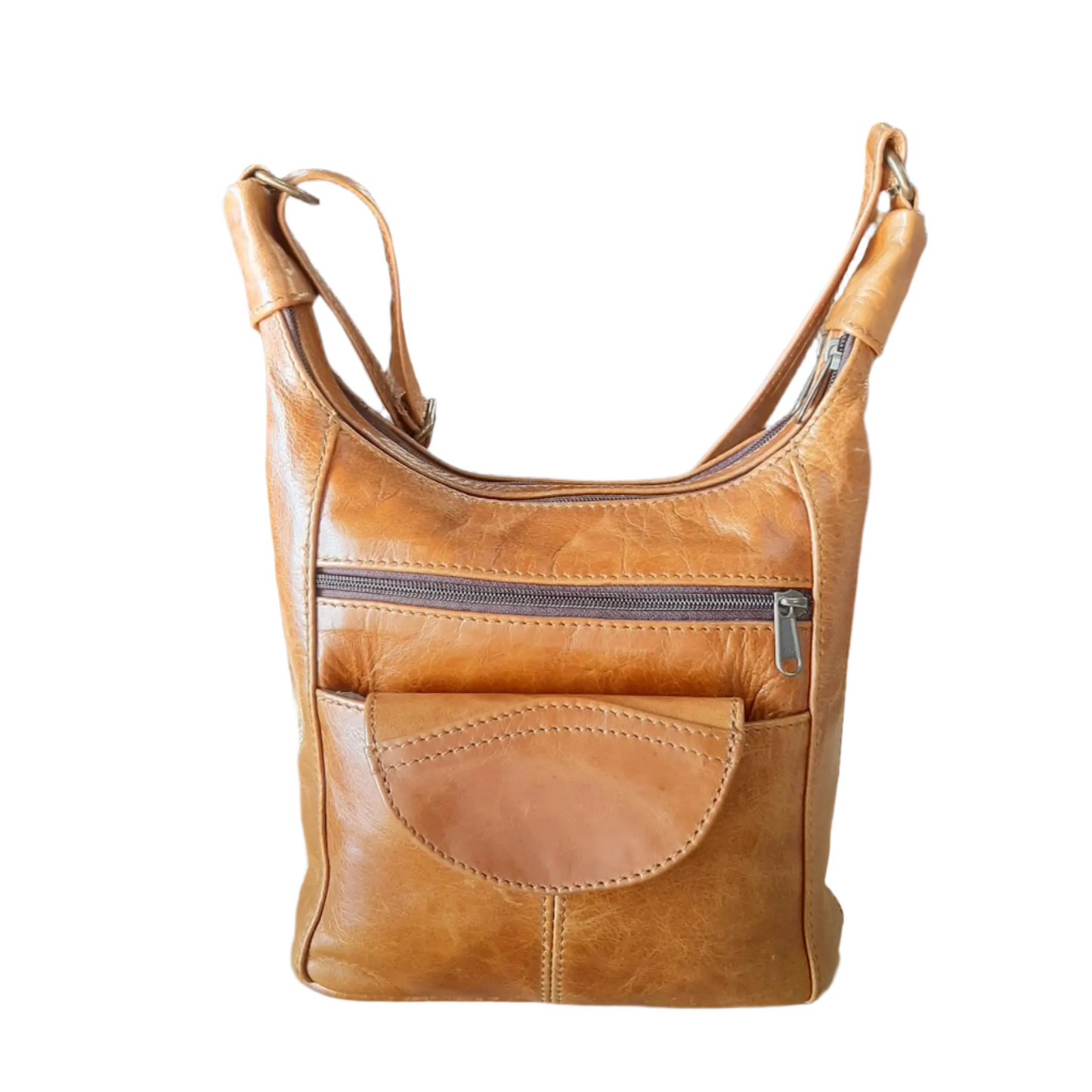 SH medium leather bags in in dark tan colour from Cape Masai Leather