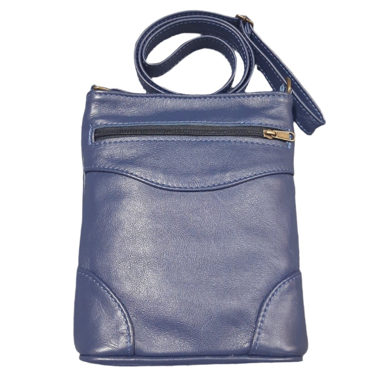 Sling leather bags big Navy blue