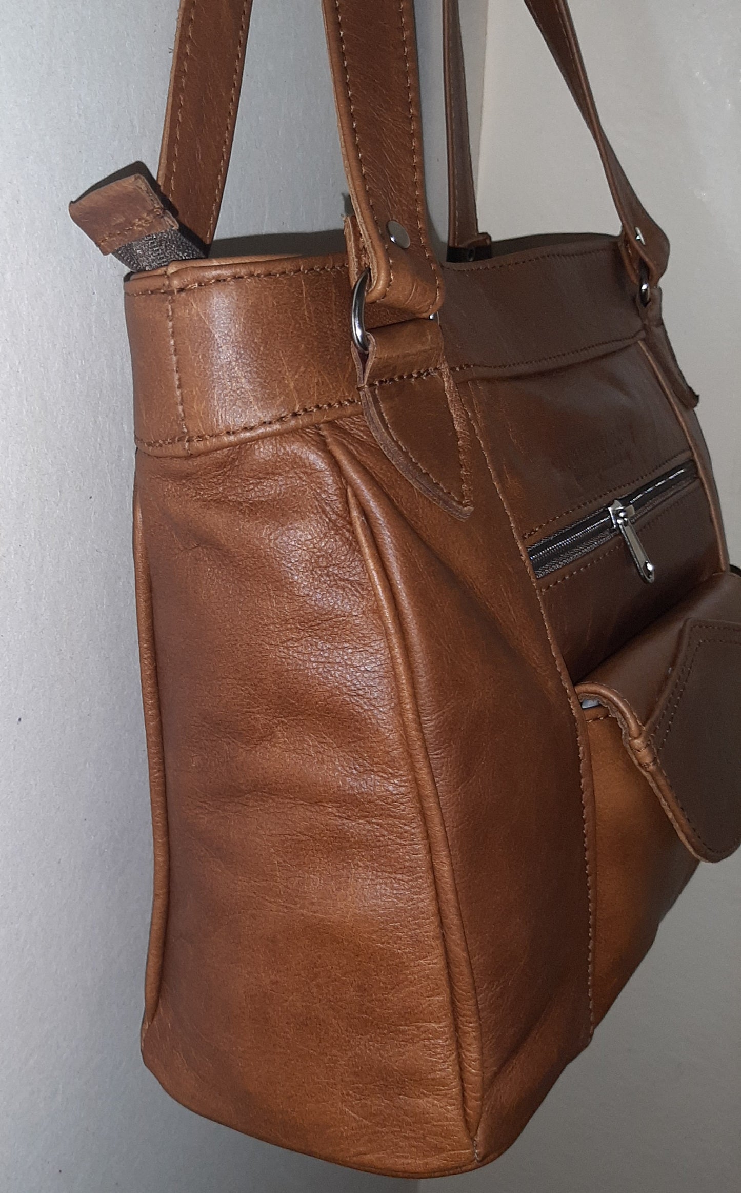 Leather tote organizer - cape Masai leather