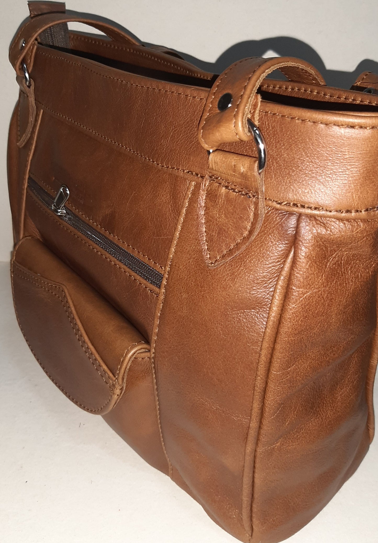 Leather tote organizer - cape Masai leather