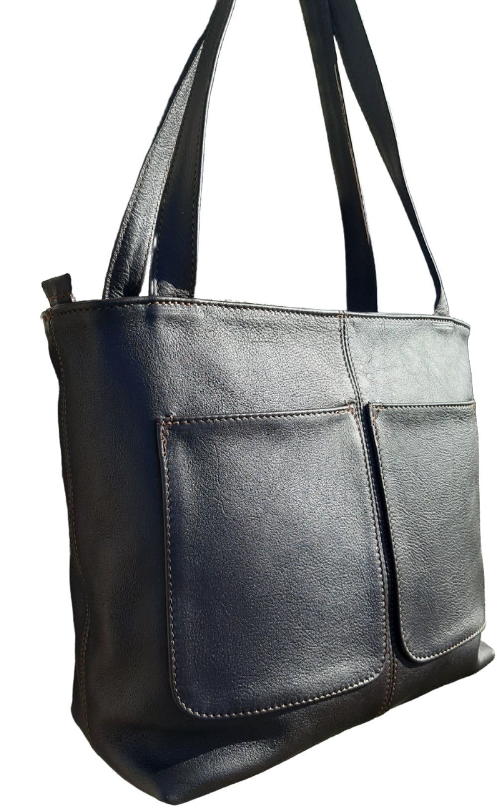 Botha tote designer bags in dark brown made by cape Masai leather 