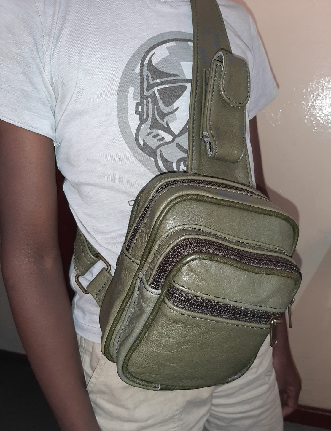 men's funny leather park bags small - cape Masai leather