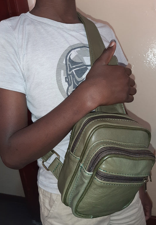 men's funny leather park bags small - cape Masai leather