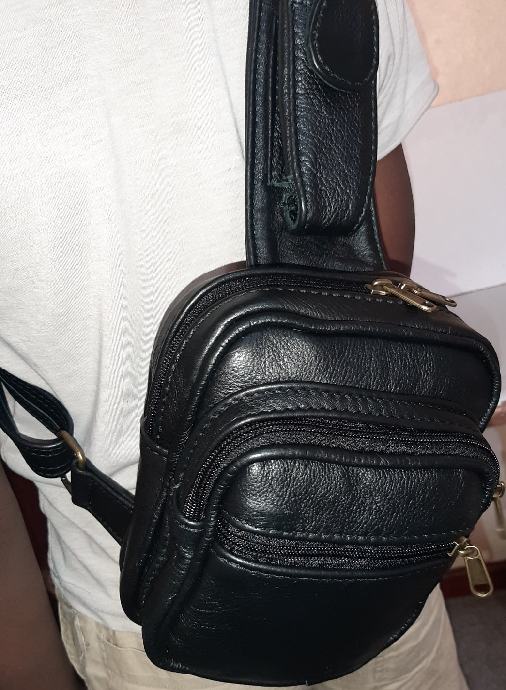 men's funny leather park bags small - cape Masai leather