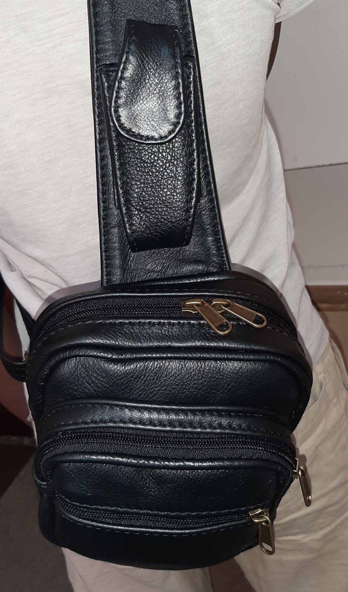 men's funny leather park bags small - cape Masai leather