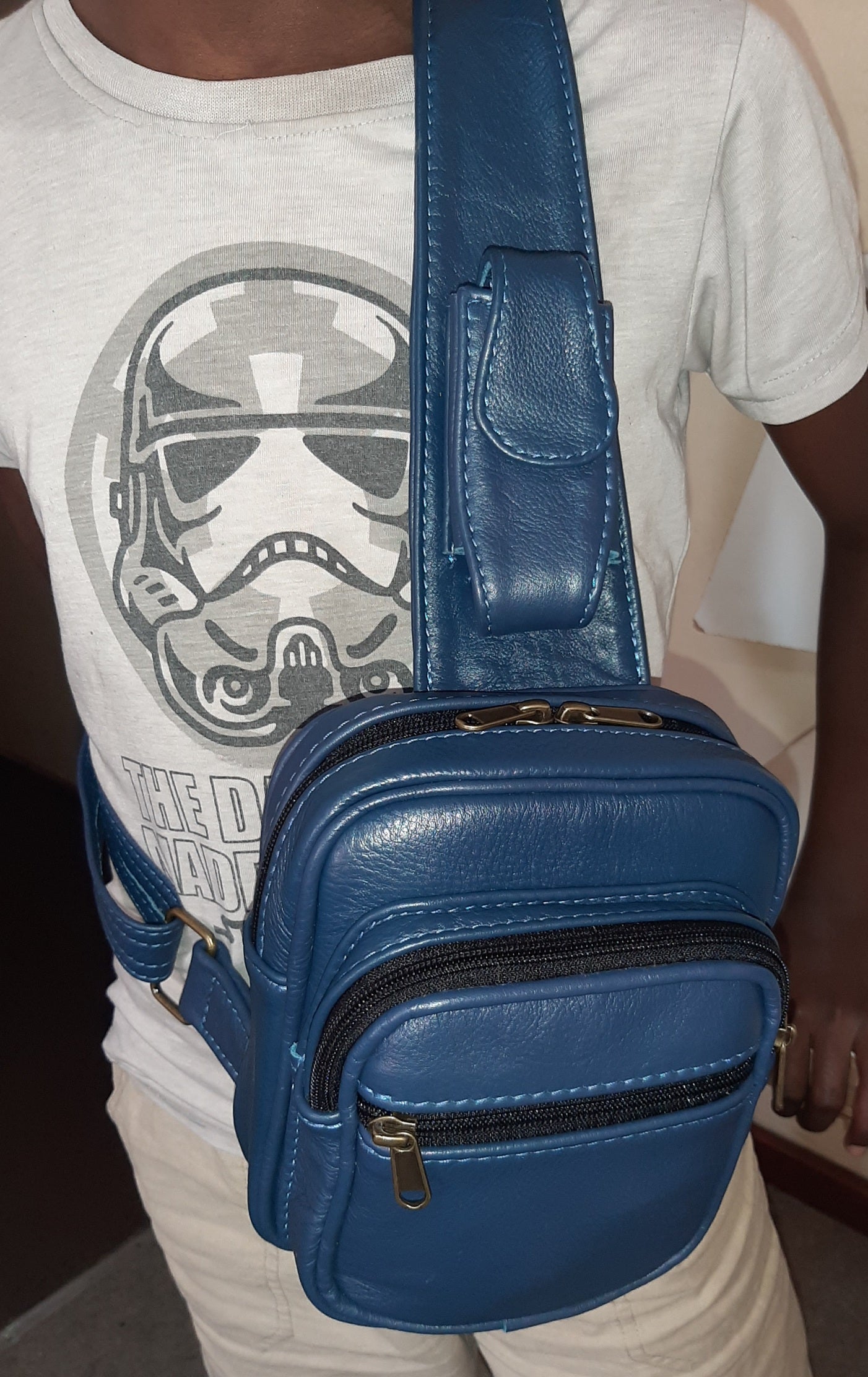 men's funny leather park bags small - cape Masai leather