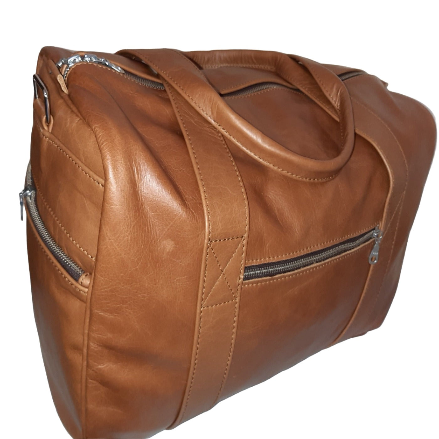 A beautiful light tan Anny Marie travel bag from Cape Masai Leather