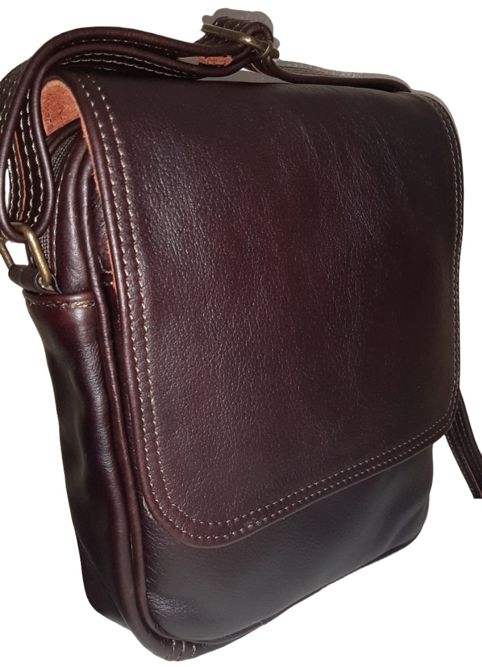 messenger bag with flap - cape Masai Leather