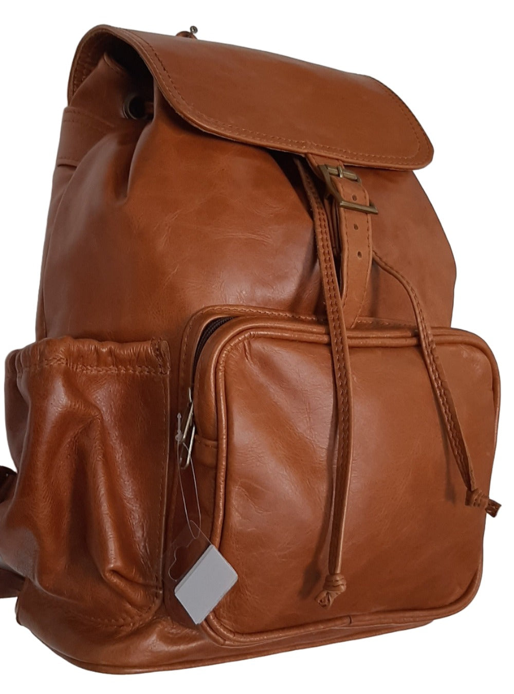 Backpacks with flap XL in light tan colour- cape Masai leather