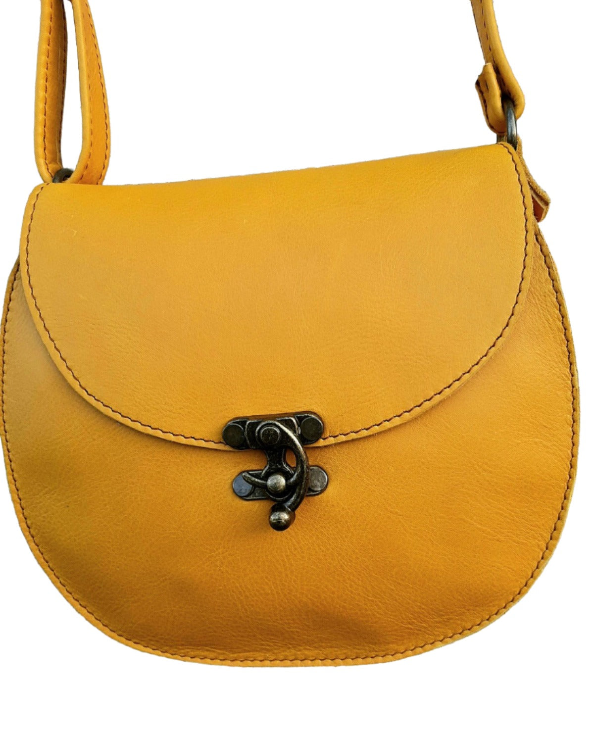 D Bag big leather bags / Mini Sandle bag in yellow made by Cape Masai leather in Cape Town