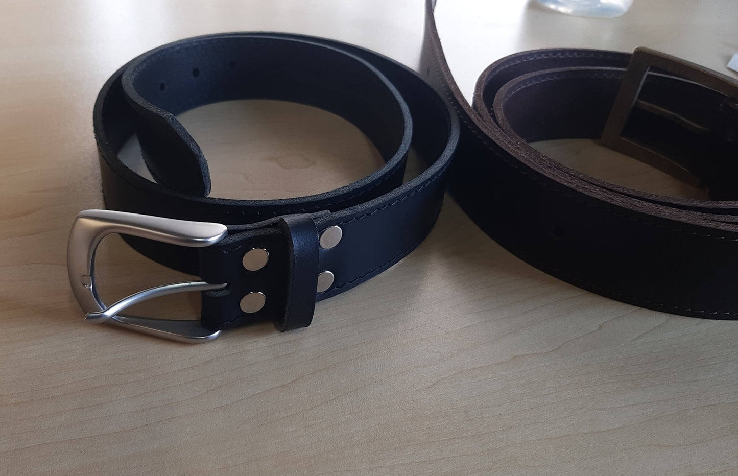 Cape Masai leather office wear belt black