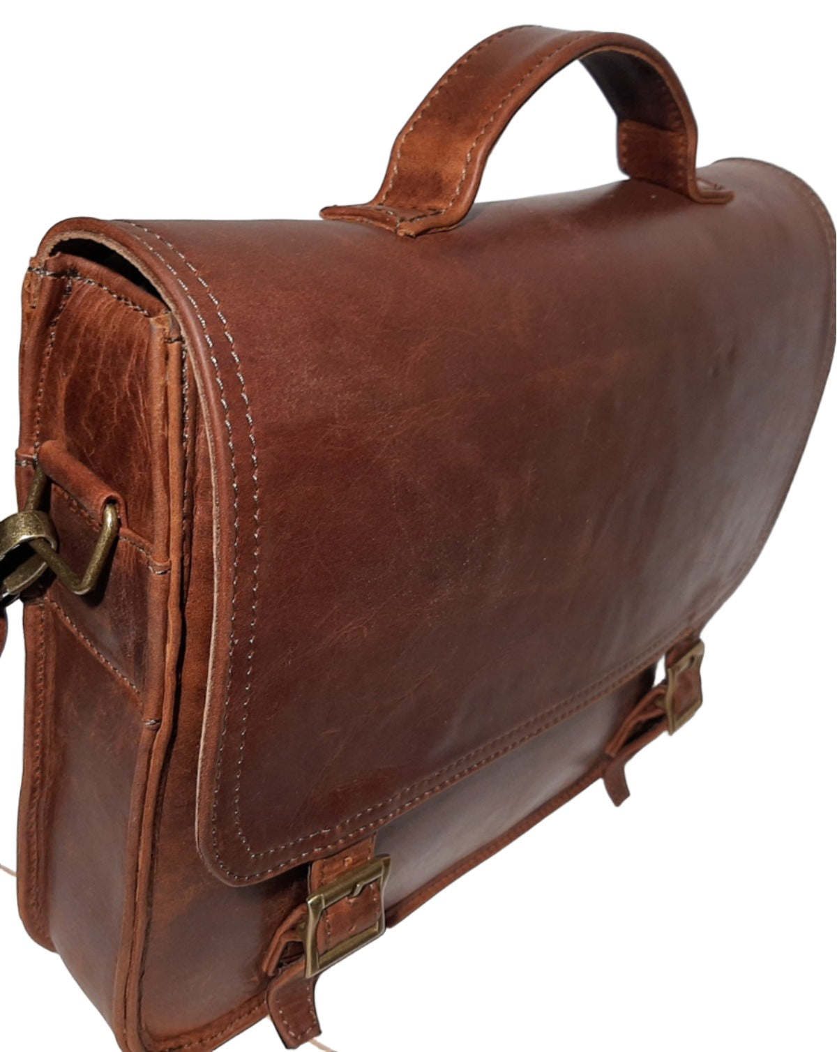 Carryn 13 - 14" laptop bag in pitstop cigar made by Cape Masai Leather