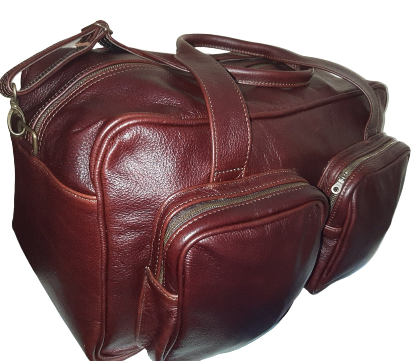 Centurion travel bags big in dark tan by Cape Masai leather