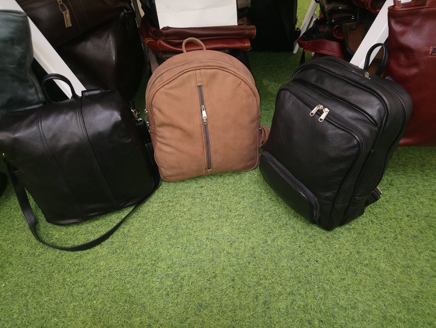 Jabu's travel leather Backpacks - cape Masai Leather