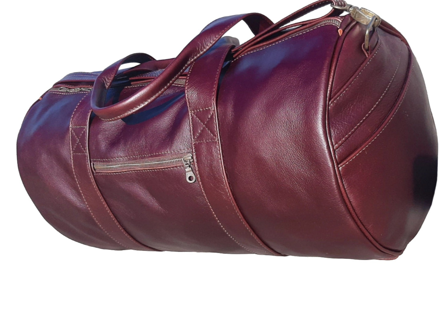 Duffle travel bags dark tan from Cape Masai Leather