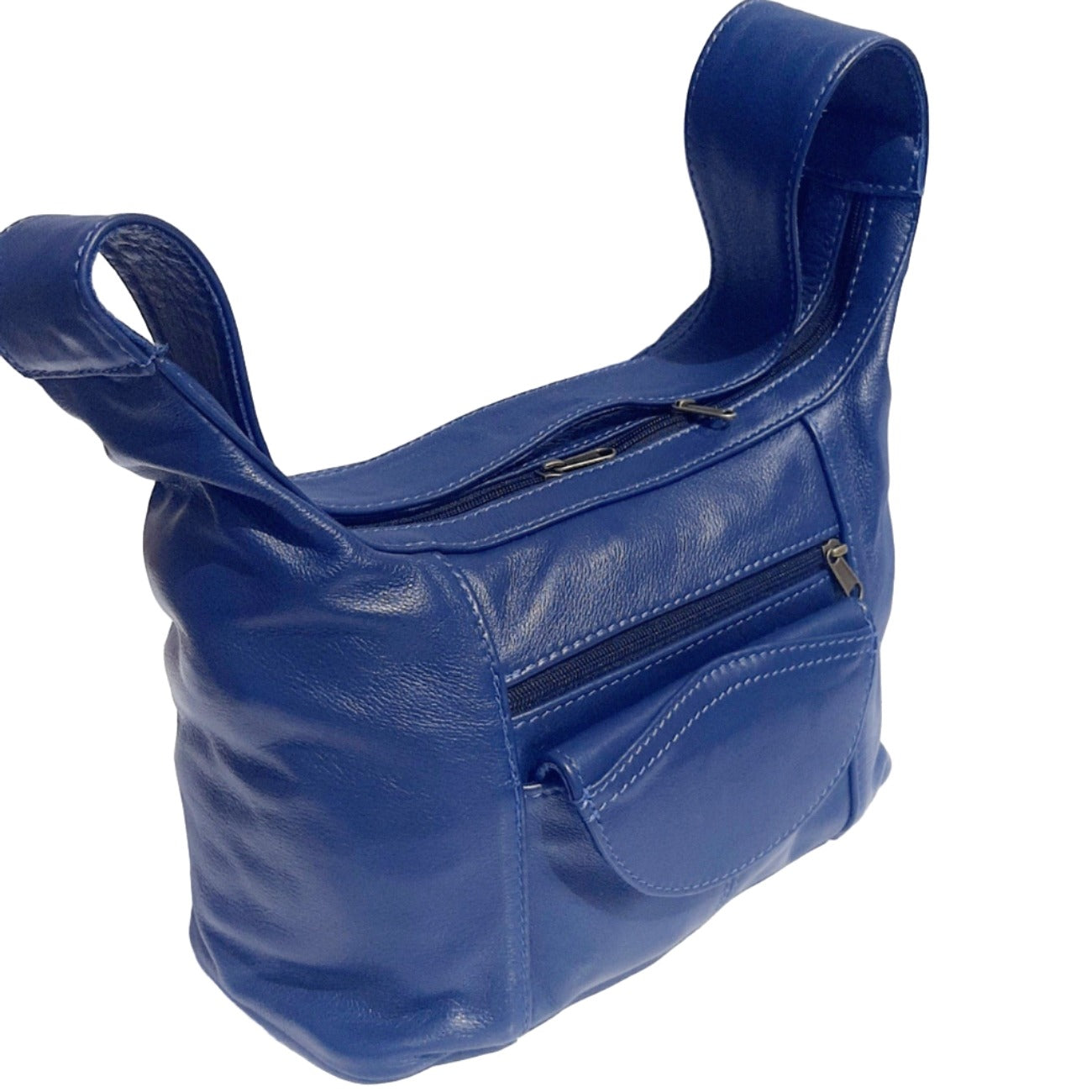 Gb7 leather bags with flap in Navy blue colour made by cape Masai Leather