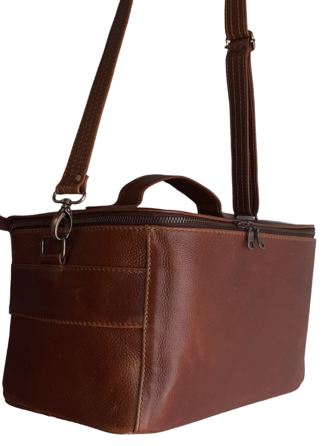 A beautiful hanging vanity bag at cape Masai leather