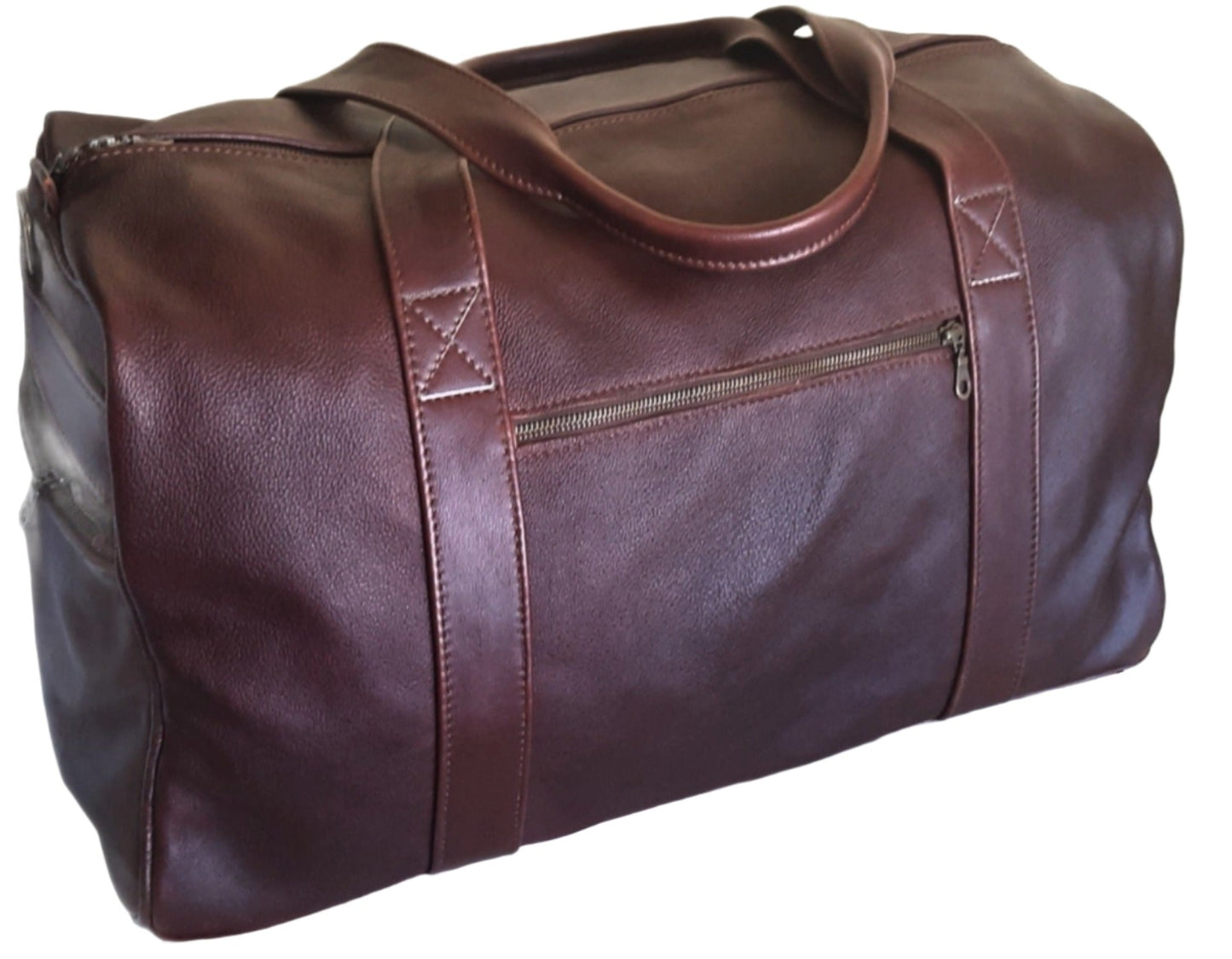 Masai leather travel bag XL in dark tan colour - Cape Masai leather