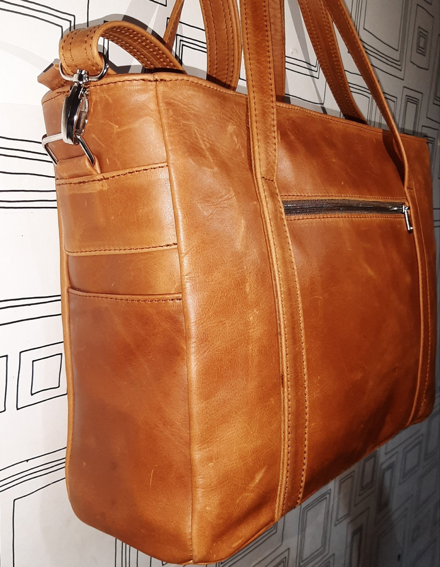 Ladies laptop bags xl - cape Masai leather