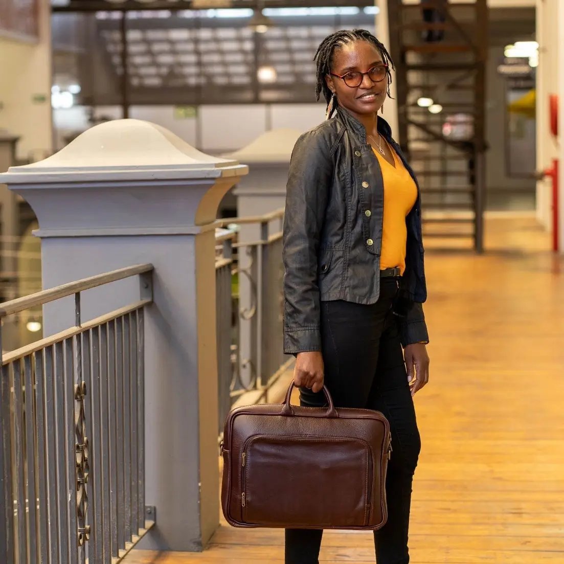 Iconic 15 inch laptop briefcase bags from Cape Masai Leather