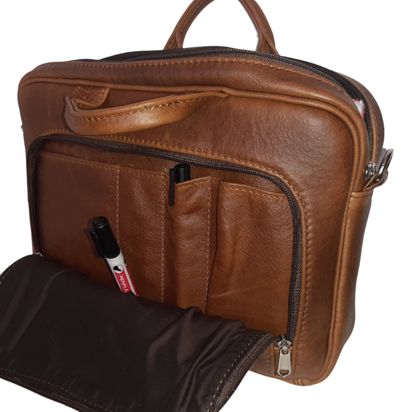 Iconic laptop briefcase 12 Cape Masai Leather