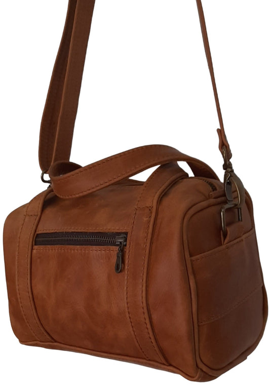 Alex Bathroom bags with Strap in toffee tan colour  from Cape Masai Leather 