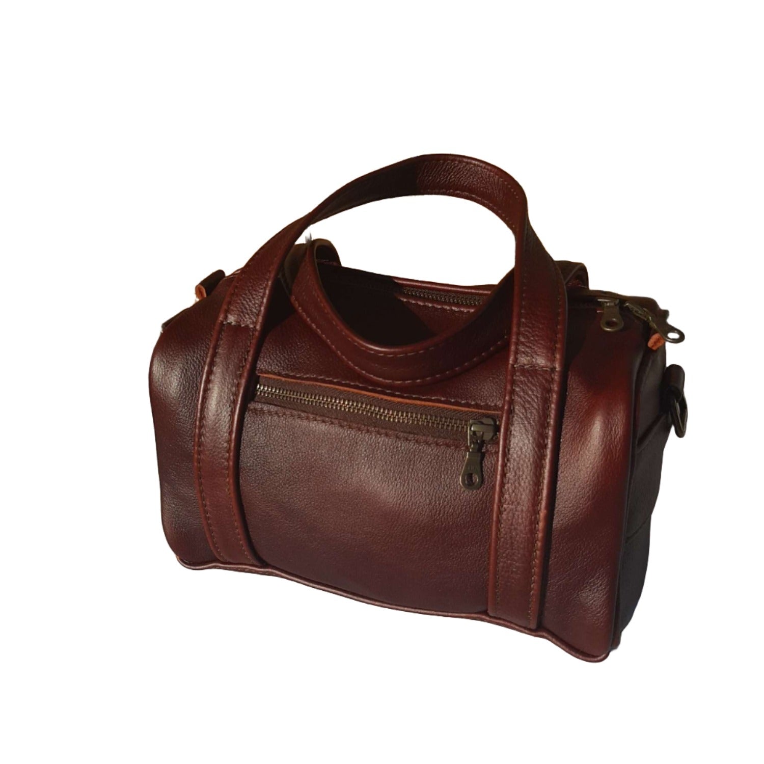 Alex Bathroom bags with Strap in dark tan colour  from Cape Masai Leather 