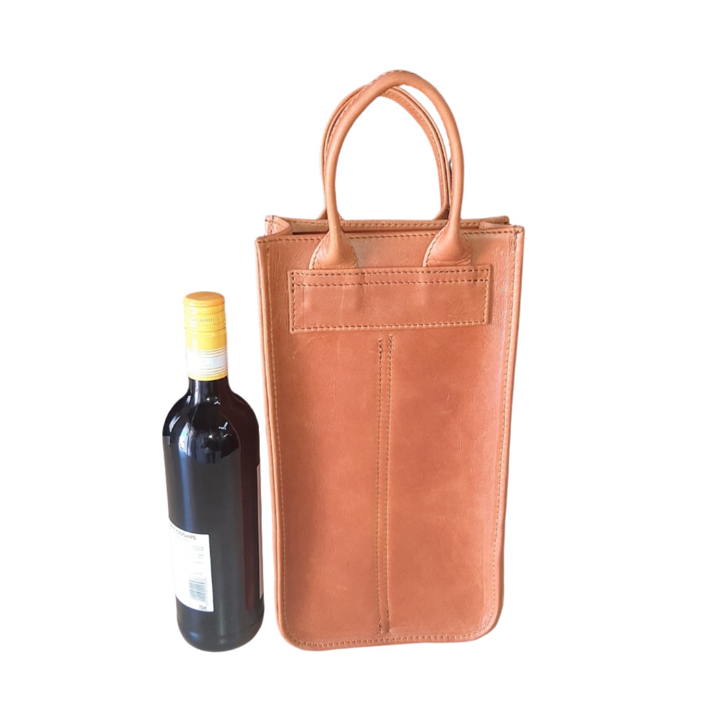 Cape wine bags by Cape Masai Leather in pitstop cigar colour