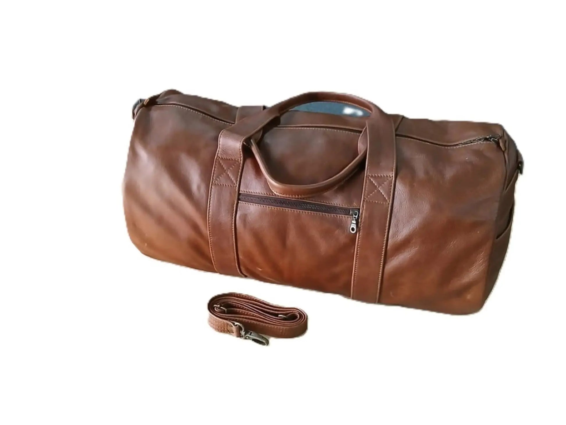 Duffle  travel  bags dark tan from Cape Masai Leather 