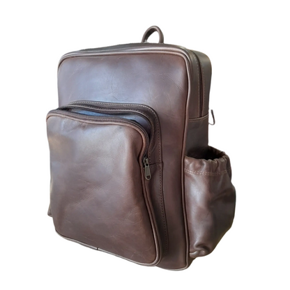 Genuine leather Everyday Laptop Backpacks 15" in diesel pitstop rust colour with side pockets from Cape Masai Leather