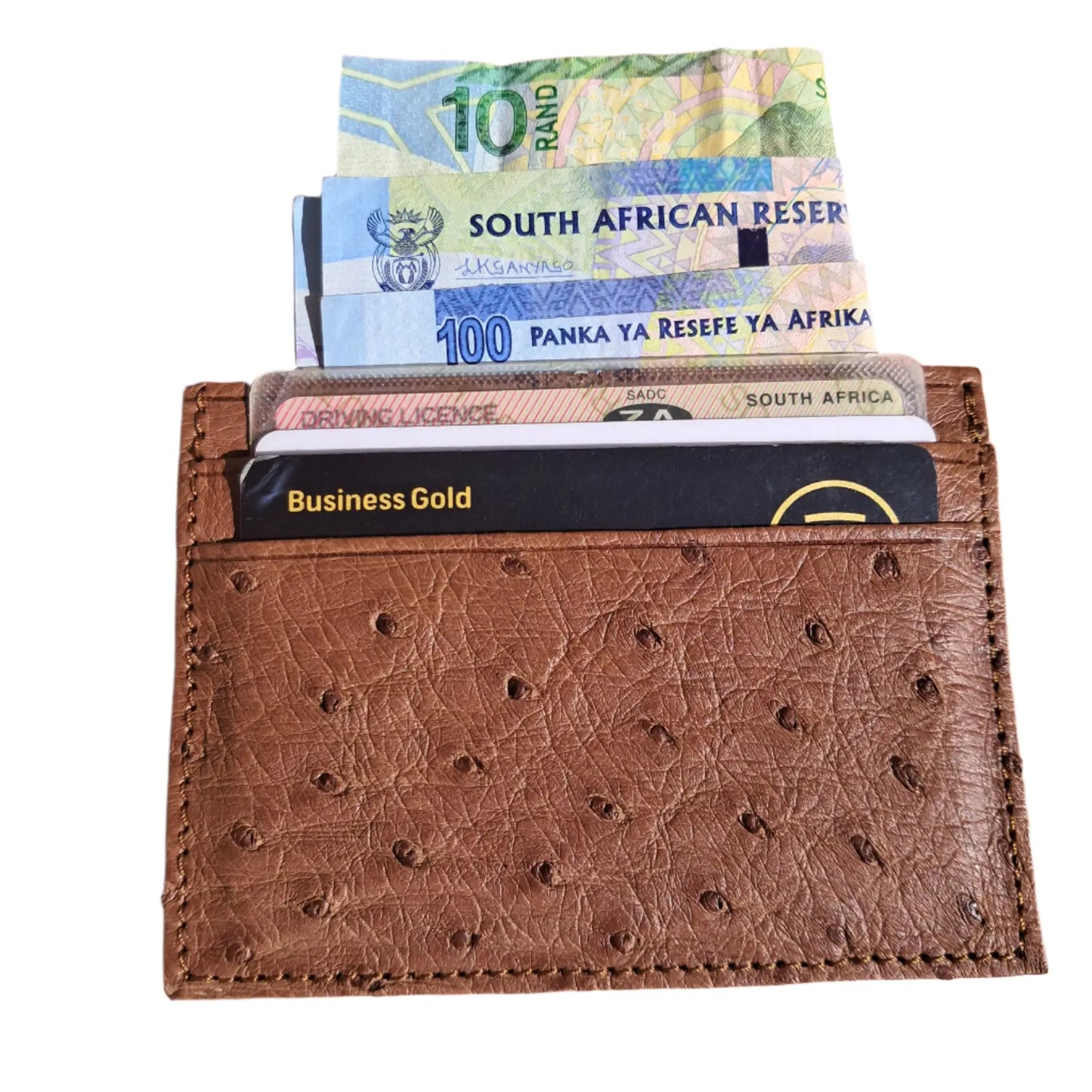 Genuine Ostrich Leather Card Holder Wallet