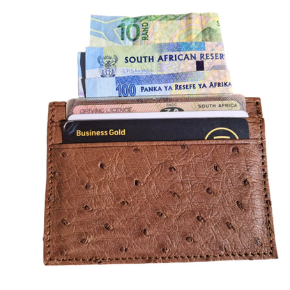 Genuine Ostrich Leather Card Holder Wallet
