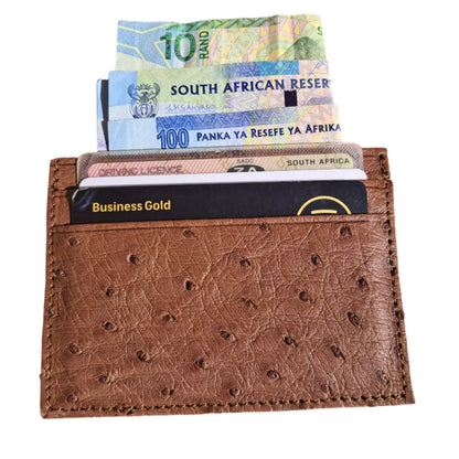 Genuine Ostrich Leather Card Holder Wallet