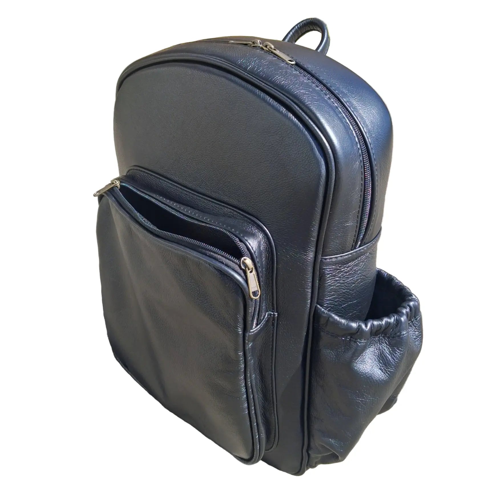 Ilone Laptop backpacks 15 inches in black with side pockets on a white background.